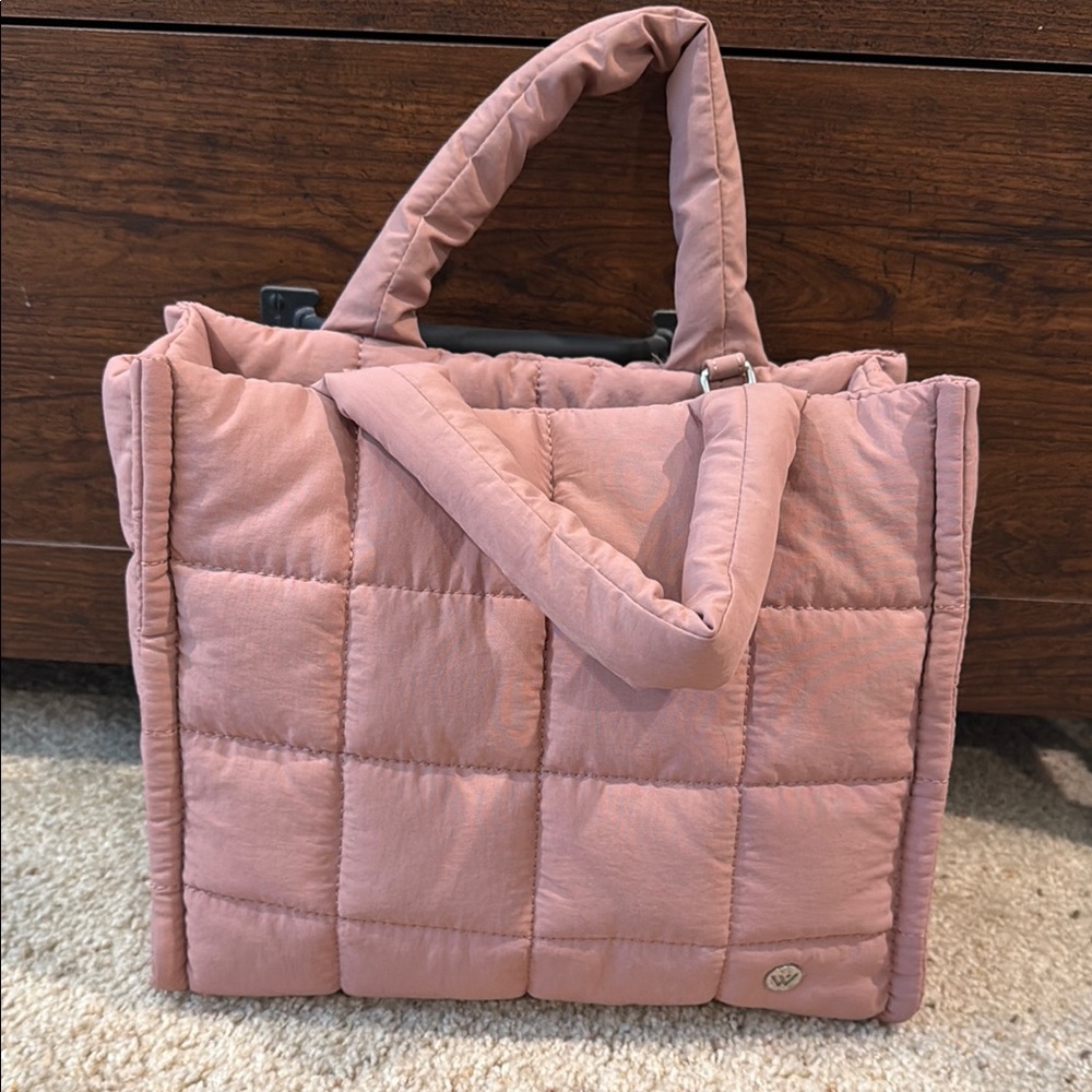 Elegant Pink Quilted Tote Bag